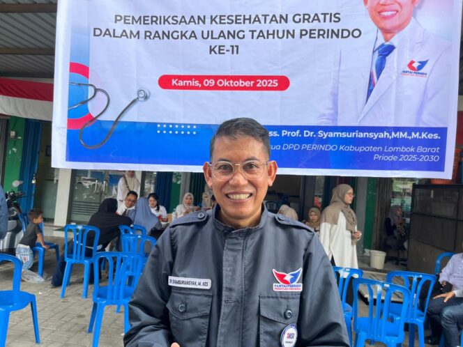 
 Peringati HUT ke-11, Perindo Lombok Barat Gelar Bakti Sosial Pemeriksaan Kesehatan Gratis